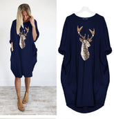 Christmas Pattern Printed Sweater Dress