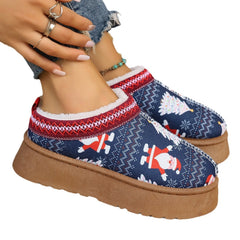 Christmas Print Ankle Boots