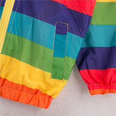 Rainbow Zipper Hooded Jacket