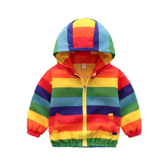 Rainbow Zipper Hooded Jacket