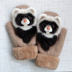 Cartoon Animal Warm Mittens