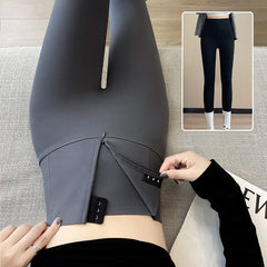 Winter High Waist Slim Zipper Pants