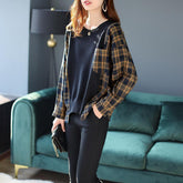 Plaid Stitching Knitwear