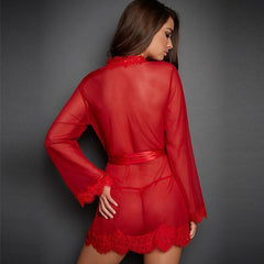 Robe Dress Lace Nightwear Fashion