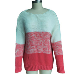 Blocking Pullover Long-Sleeved Sweater