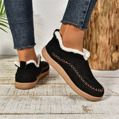 Fashion V-cut Plush Ankle Boots