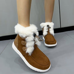 Winter Warm Plush Round Toe Cotton Shoes