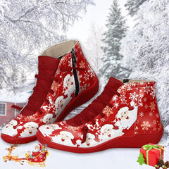 Christmas Flat Ankle Boots