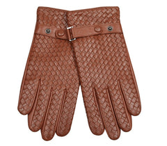 Leather Men's Woven Thin Gloves