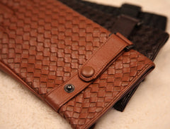 Leather Men's Woven Thin Gloves