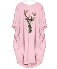 Christmas Pattern Printed Sweater Dress