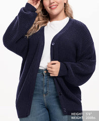 Women'S Cardigan Sweater 100% Cotton Button-Down Long Sleeve Oversized Knit Cardigans