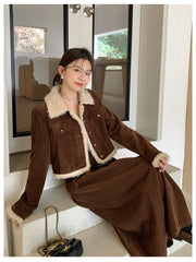 Puffer Jacket Skirt Two-Piece Set