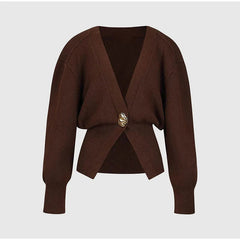 V-Neck Button Knitted Cardigan Sweater