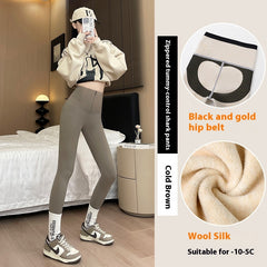 Winter High Waist Slim Zipper Pants