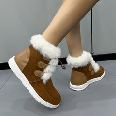 Winter Warm Plush Round Toe Cotton Shoes