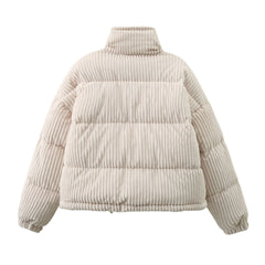 Warm Corduroy Puffer Jacket Coat