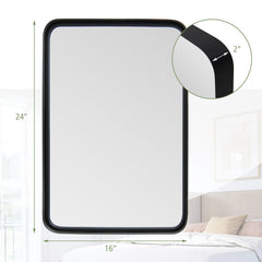 Rectangular Wall Mount Bathroom Mirror with Solid Steel Frame