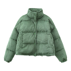 Warm Corduroy Puffer Jacket Coat
