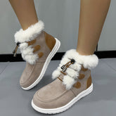 Winter Warm Plush Round Toe Cotton Shoes