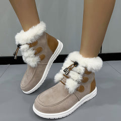 Winter Warm Plush Round Toe Cotton Shoes
