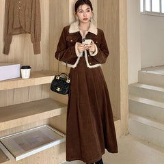 Puffer Jacket Skirt Two-Piece Set