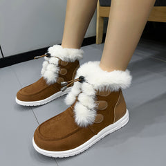 Winter Warm Plush Round Toe Cotton Shoes