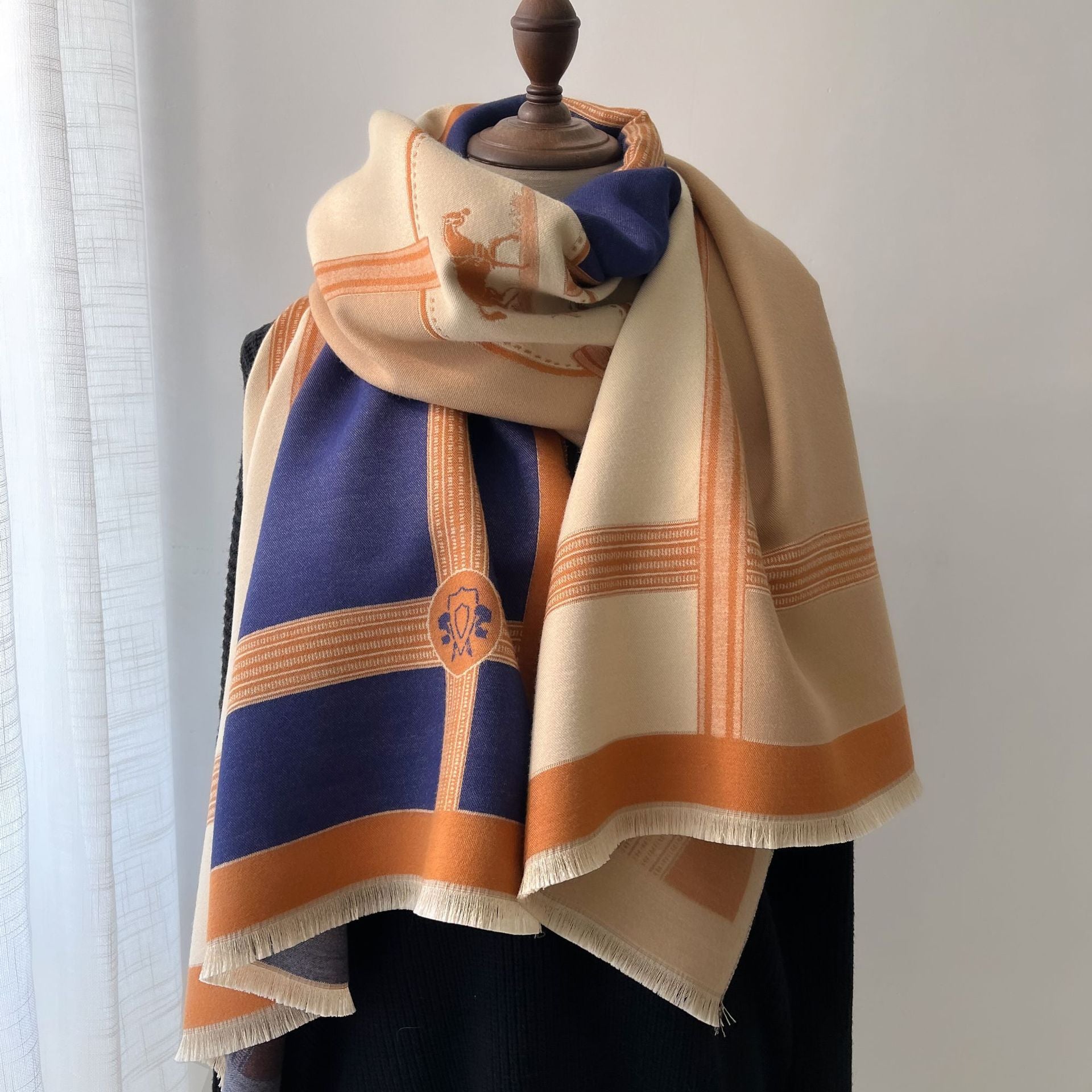 Color-Blocked Cashmere Scarf