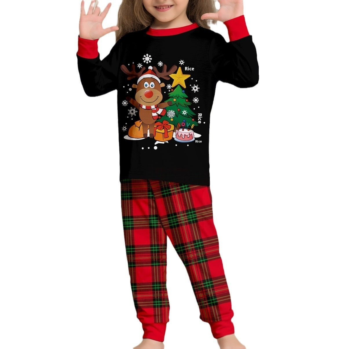 Christmas Deer Plaid Family Dress