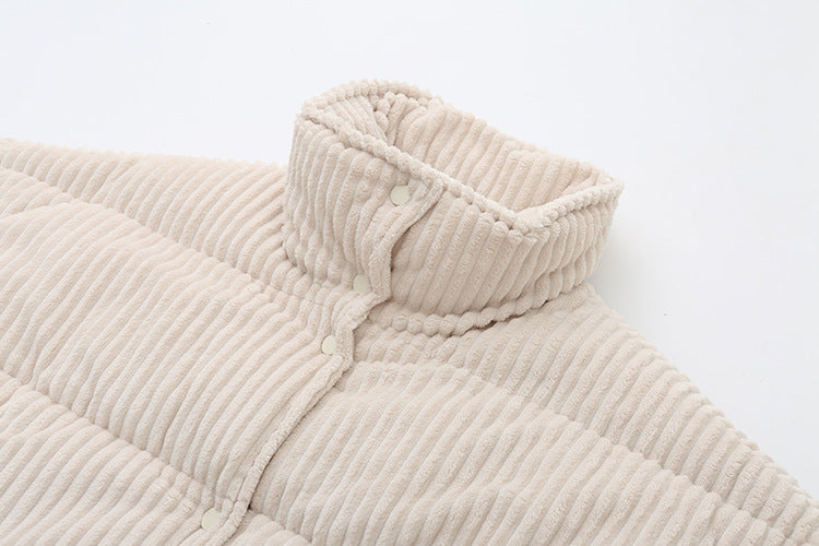 Warm Corduroy Puffer Jacket Coat