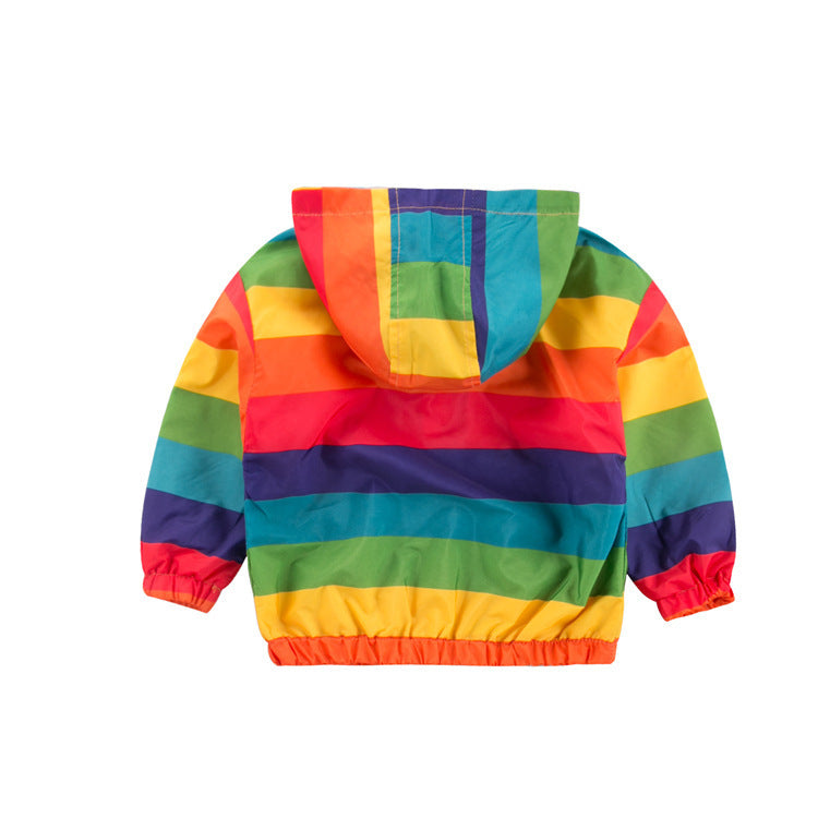 Rainbow Zipper Hooded Jacket