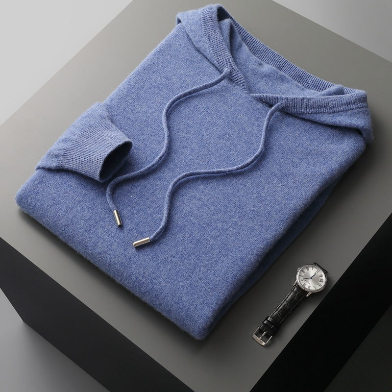 Hooded Long-Sleeved Sweater Pullover