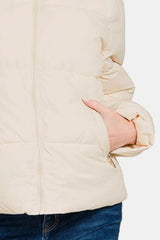 Zenana Zip Up Turtleneck Puffer Jacket