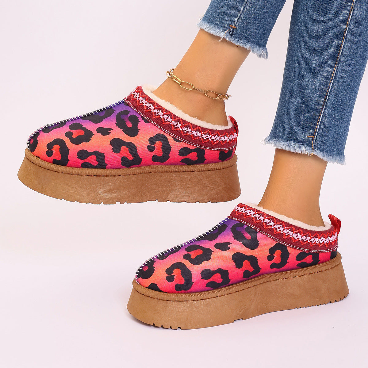 Christmas Print Ankle Boots