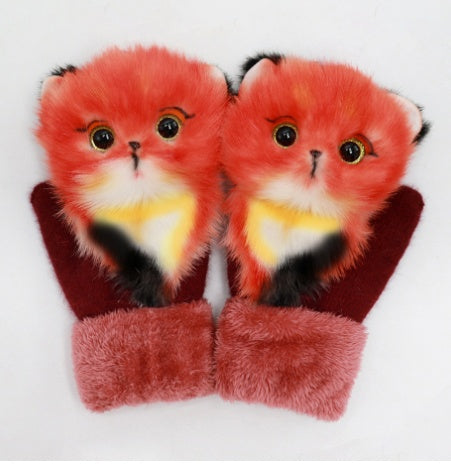 Cartoon Animal Warm Mittens