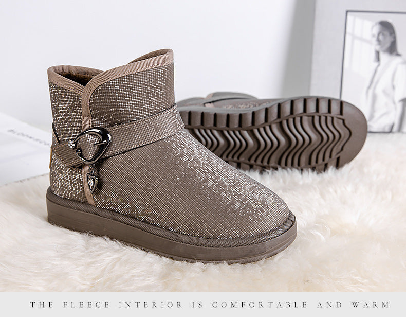 Fleece-Lined Winter Ankle Boots