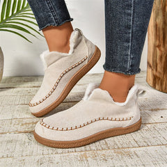 Fashion V-cut Plush Ankle Boots