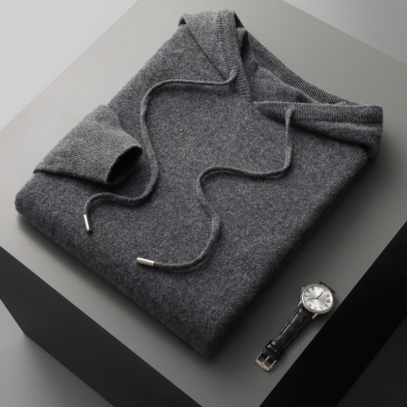 Hooded Long-Sleeved Sweater Pullover