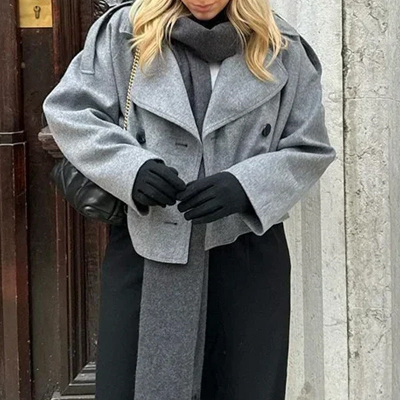 Woolen Loose Short Chic Jacket Coat