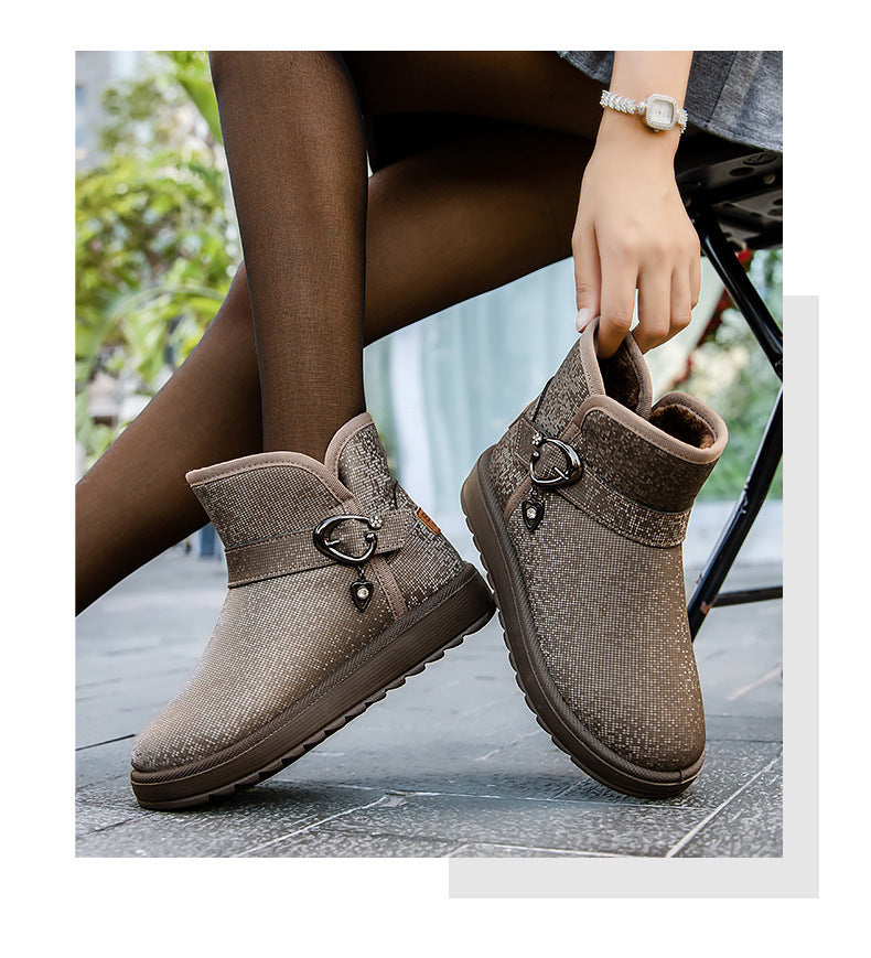 Fleece-Lined Winter Ankle Boots