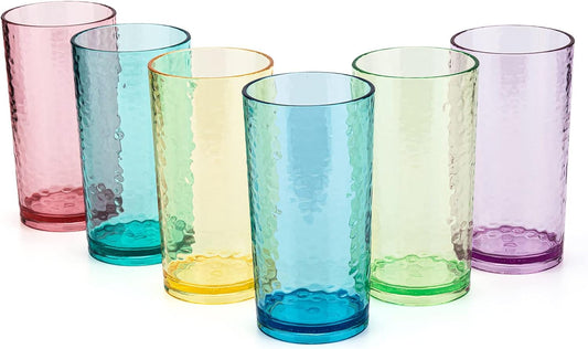 KX-WARE 20-ounce Acrylic Glasses Plastic Tumbler, set of 6 Multicolor