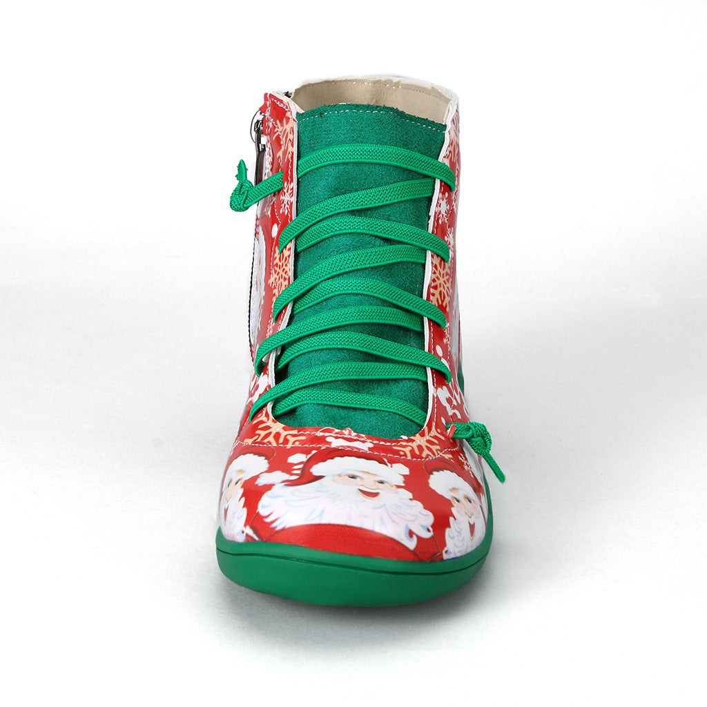 Christmas Flat Ankle Boots