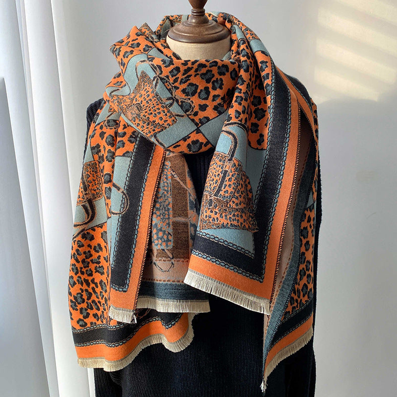 Color-Blocked Cashmere Scarf