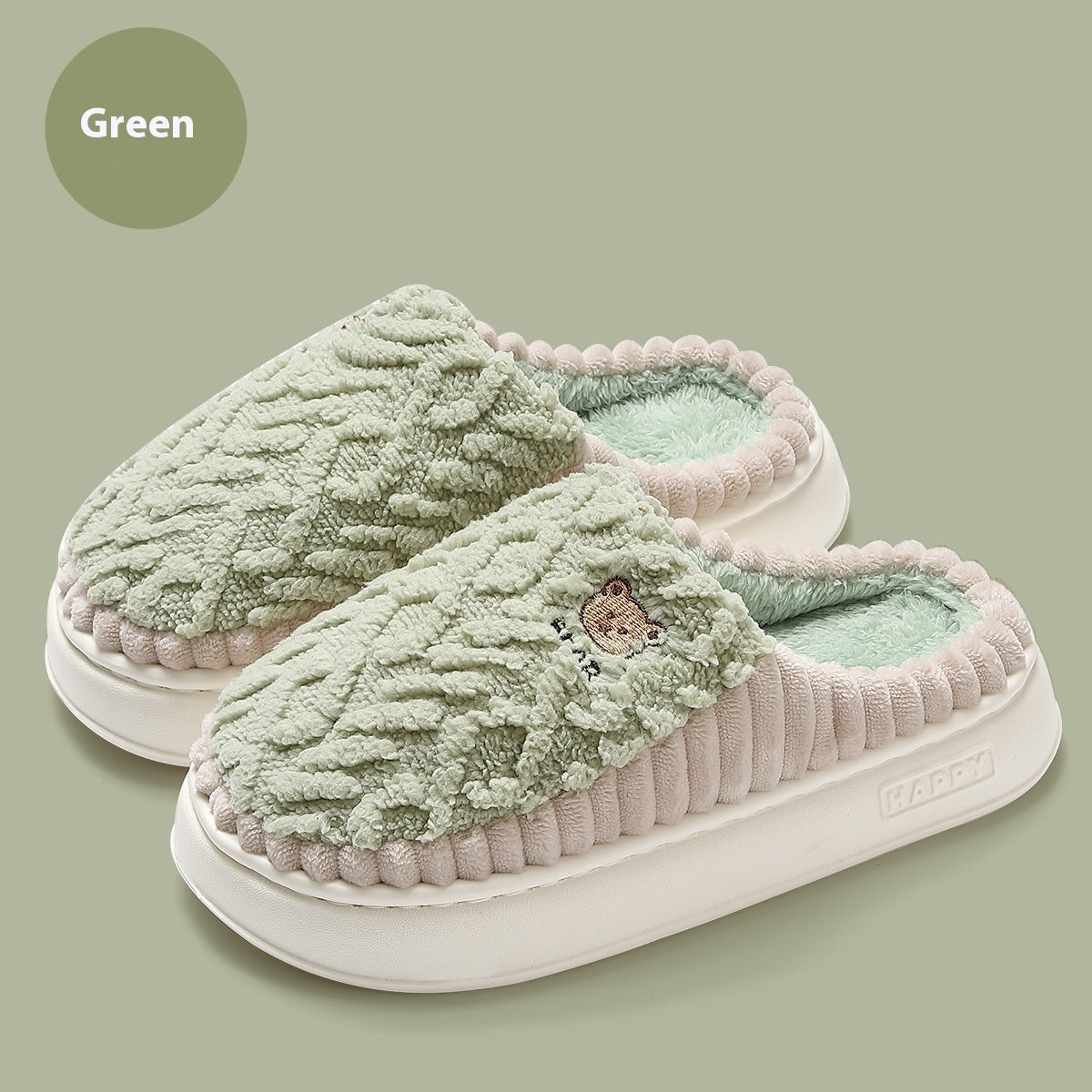 Men’s Winter Thermal Cotton Slippers