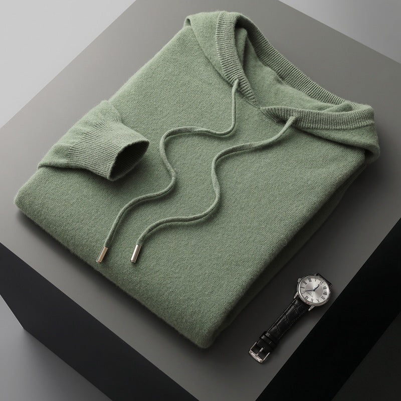 Hooded Long-Sleeved Sweater Pullover