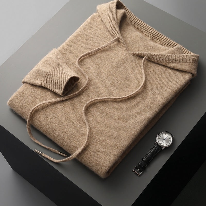 Hooded Long-Sleeved Sweater Pullover