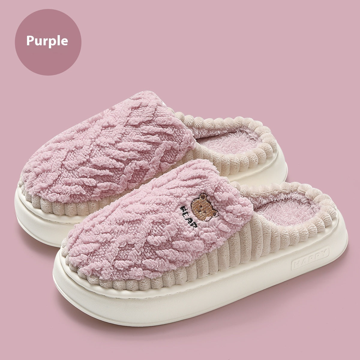 Men’s Winter Thermal Cotton Slippers