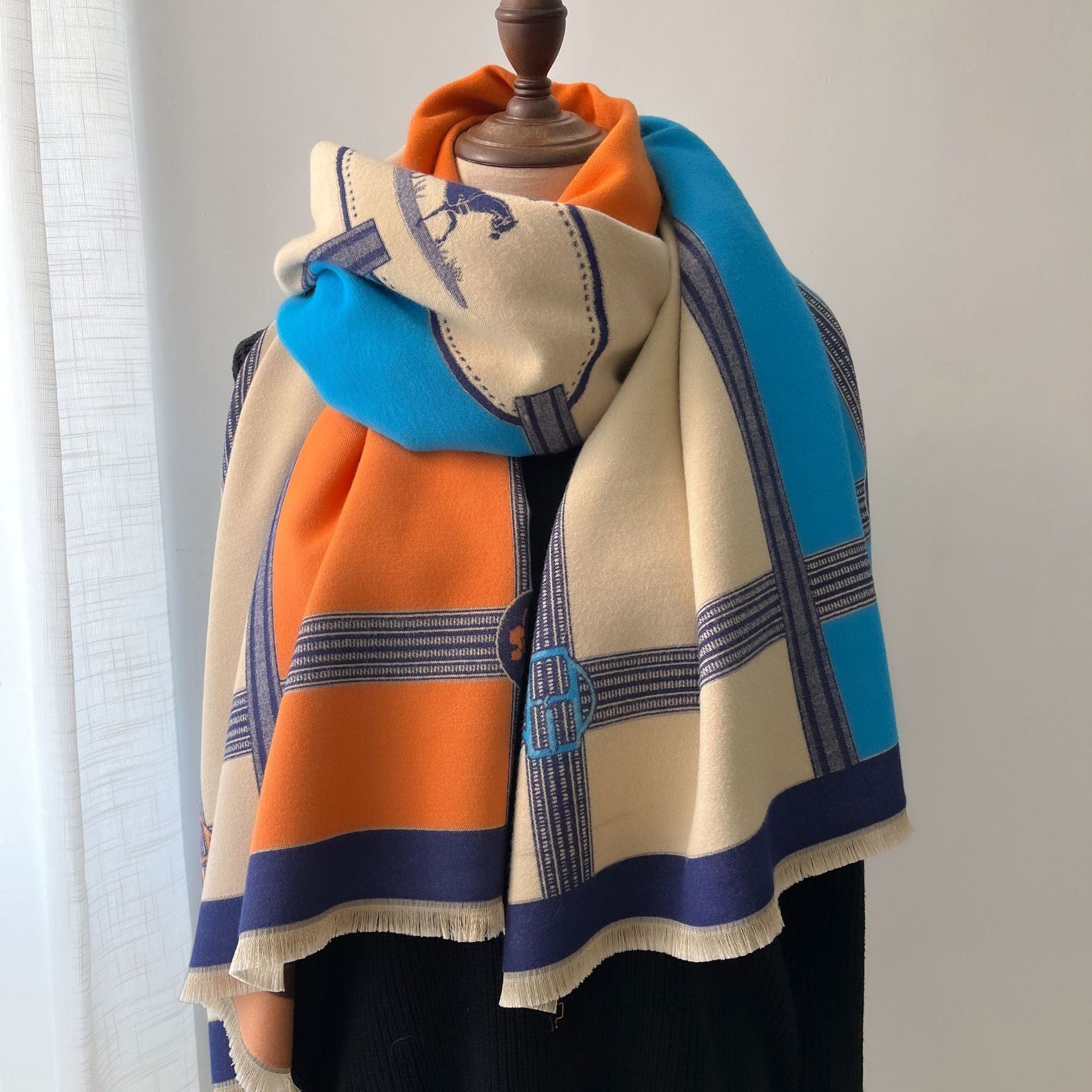 Color-Blocked Cashmere Scarf