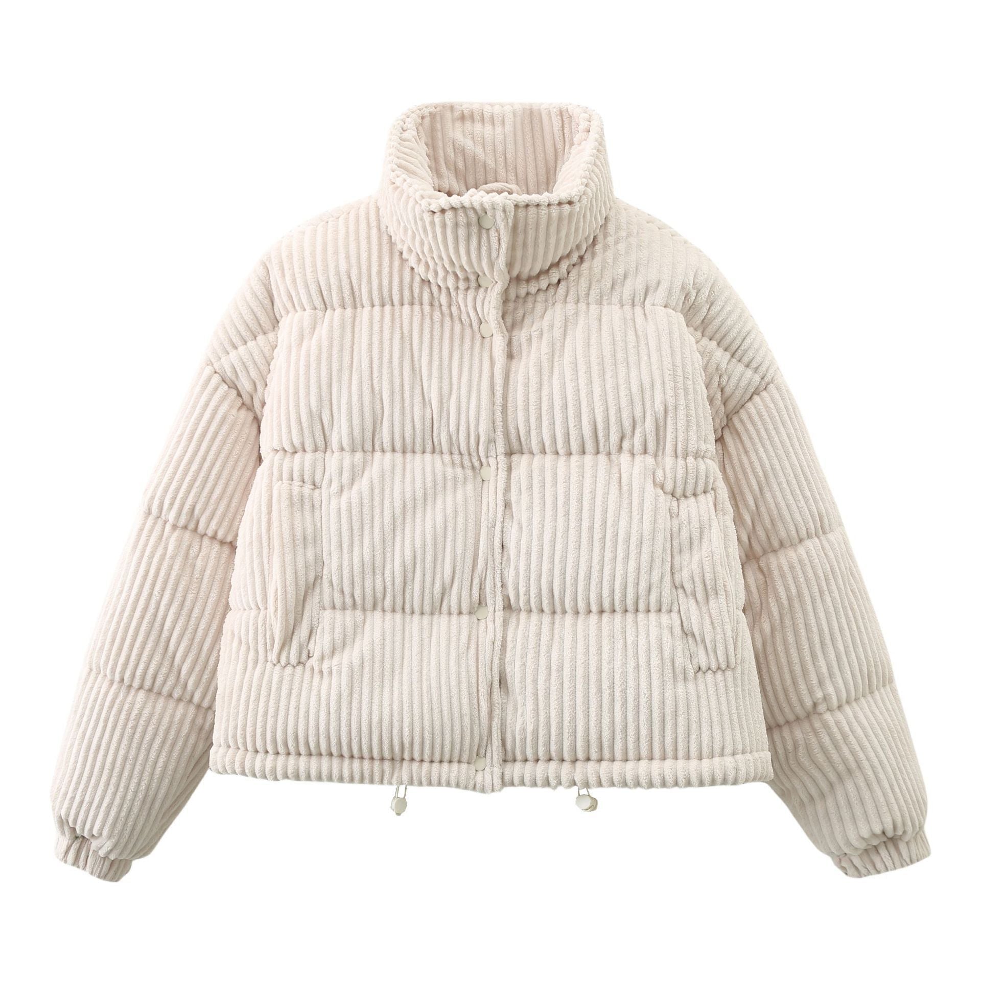 Warm Corduroy Puffer Jacket Coat