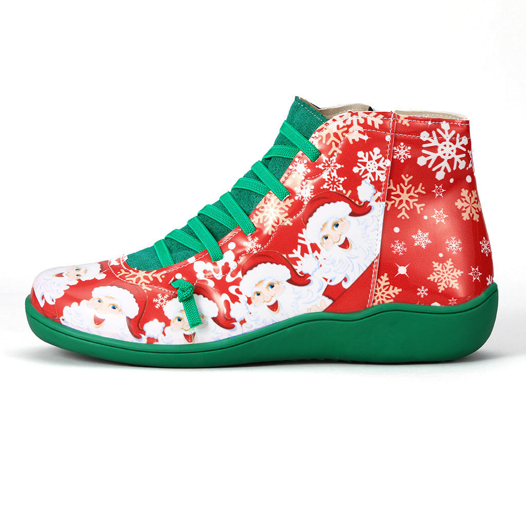 Christmas Flat Ankle Boots